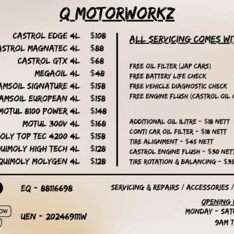 CAR SERVICING FROM $48 -- Castrol / Shell Helix / Amsoil / Motul / LiquiMoly